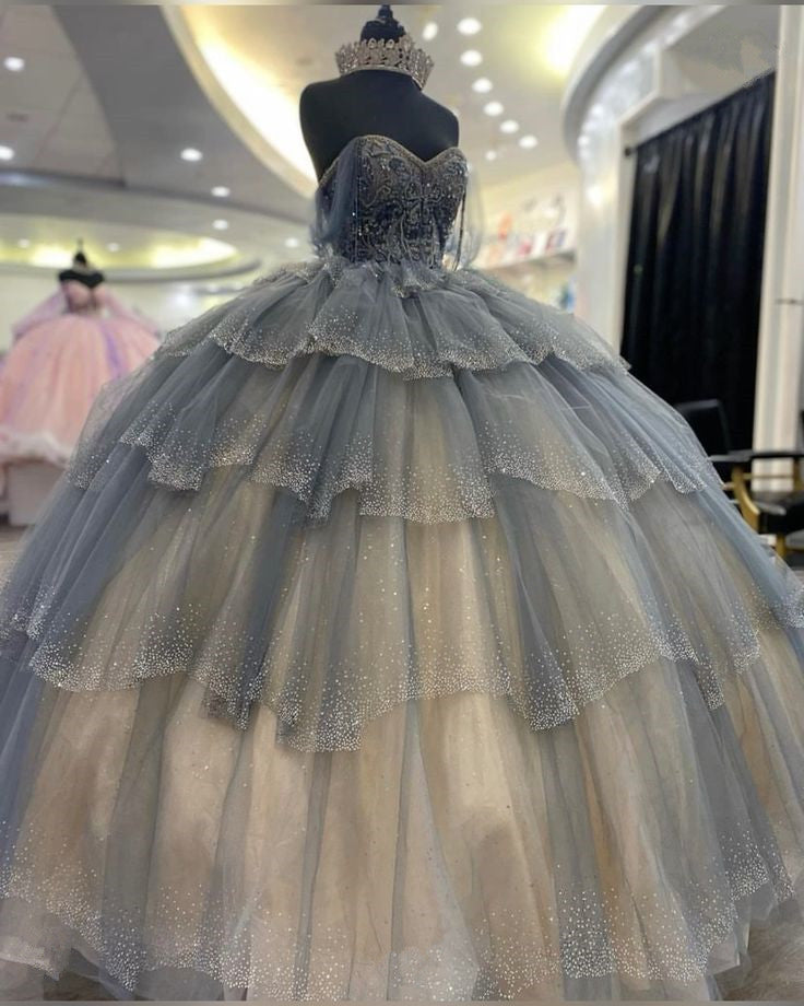 Princesse Quinceanera robes robes de 15 ans bal à lacets doux 16 robe fg5381