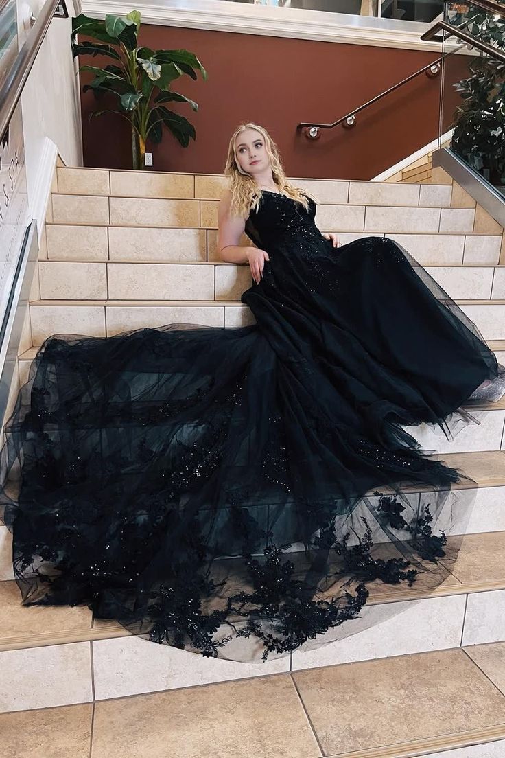 Spaghetti Straps A-Line Prom Dress With Appliques Party Dresses fg5373