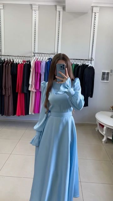 Elegantes blaues Ballkleid in A-Linie für Damen fg4635