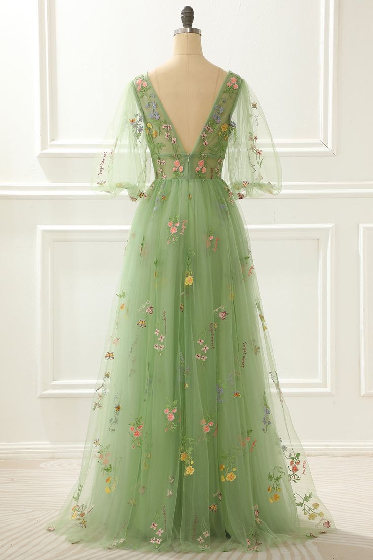 A-Line Princess Prom Dress with Embroidery fg4476