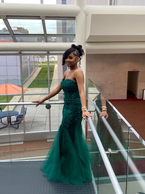 Elegant Green Meramid Prom Dress Women Evening Party Fashion Gown fg5137