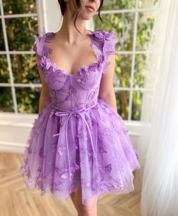 Short/Mini Homecoming Dresses Prom Dress with 3D Butterflies Sexy Slit formalgowns Short/Mini Homecoming Dresses Prom Dress with 3D Butterflies Sexy Slit formalgowns