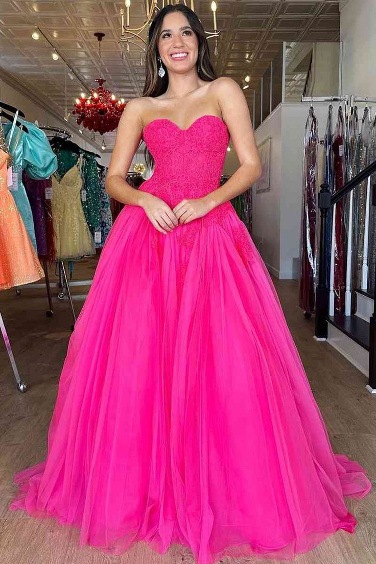 Sweetheart A-Line Long Party Dress with Appliques fg4578