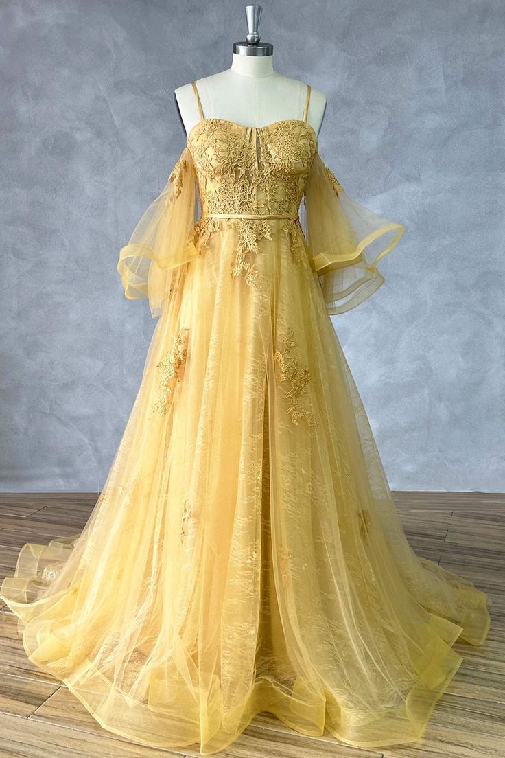 Straps Lace Appliques A-line Formal Dress fg5011