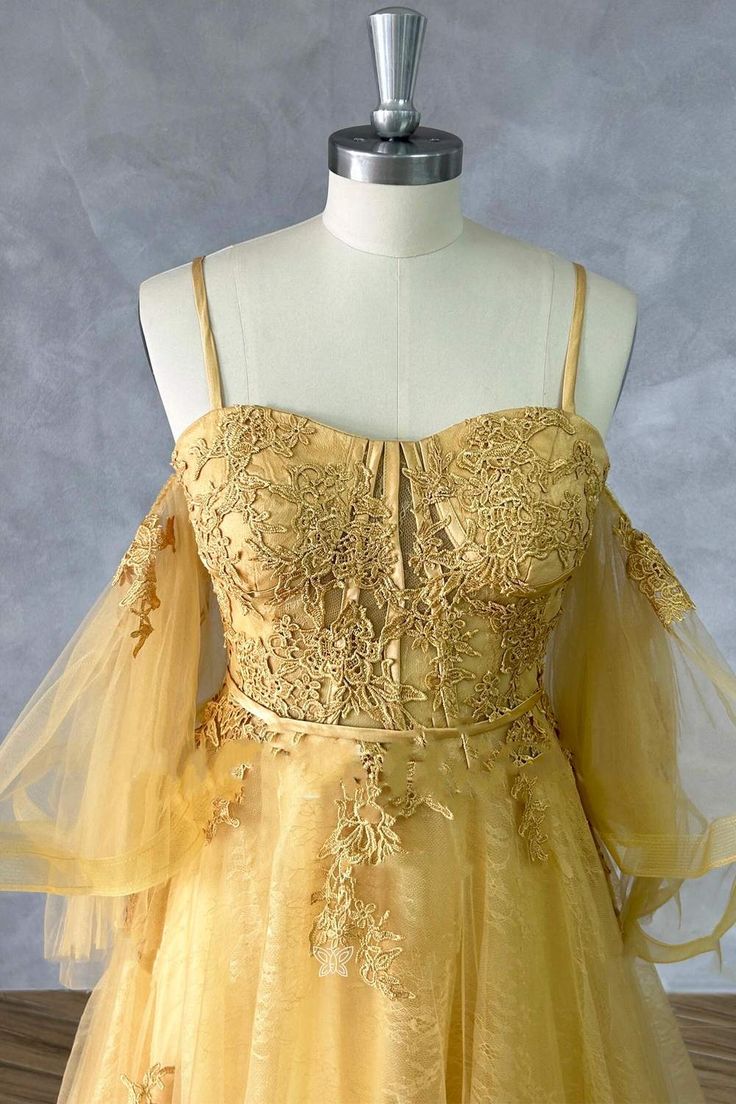 Straps Lace Appliques A-line Formal Dress fg5011