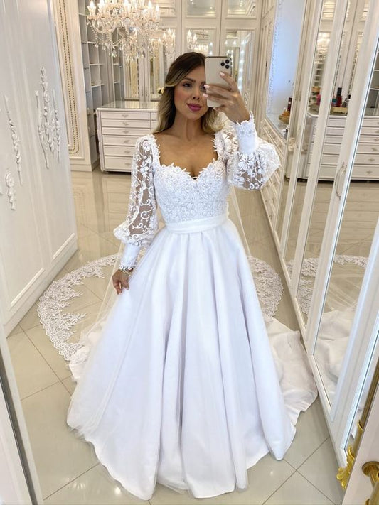 Weißes Ballkleid A-Linie Partykleid für Damen fg4640