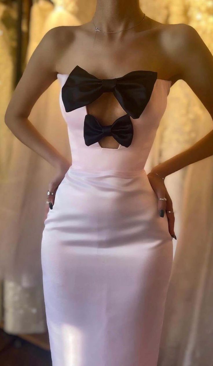 Unique Strapless Bow-Knot Sheath Sleeveless Prom Evening Formal Dress fg4983