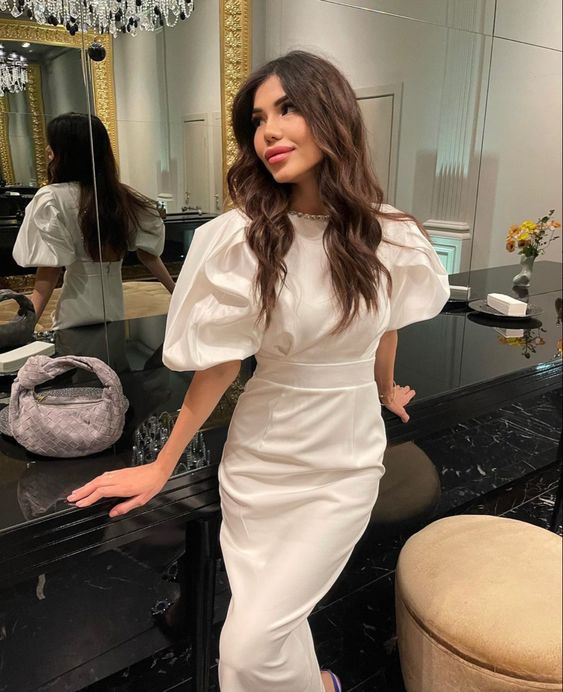 Classy White Mid-length Prom Dress, Evening Dress fg4682 formalgowns Classy White Mid-length Prom Dress, Evening Dress fg4682 formalgowns