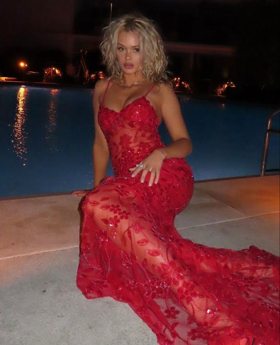 Spaghetti Straps Birthday Party Dresses Red Lace Prom Dresses fg4831 formalgowns Spaghetti Straps Birthday Party Dresses Red Lace Prom Dresses fg4831 formalgowns