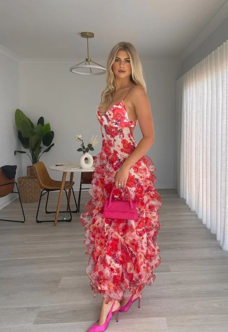 Spaghetti Straps A-Line Long Party Dress fg5296