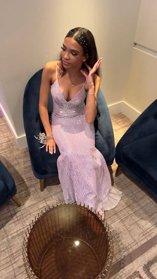 lilac prom dress Mermaid Long Formal Dresses      fg5279