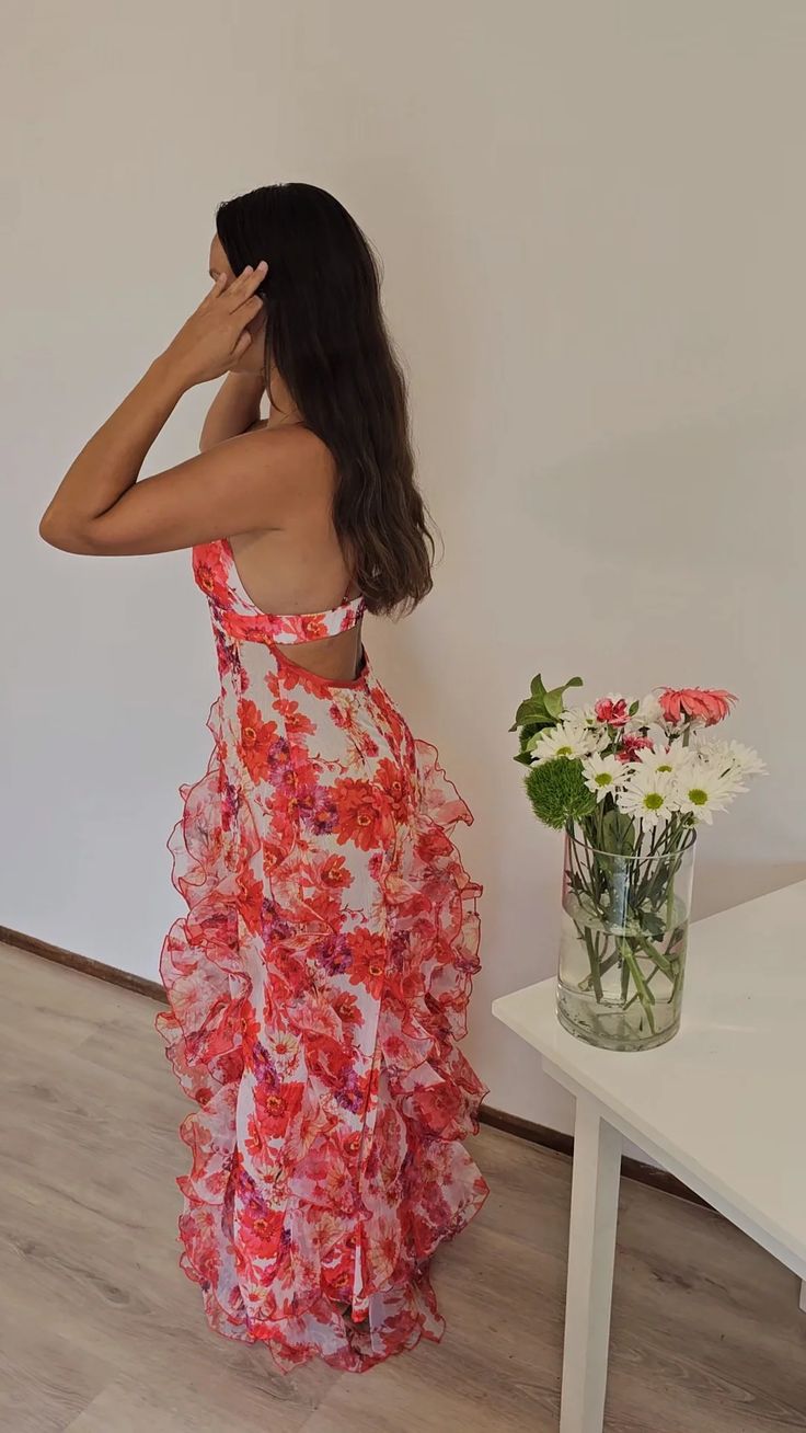 Spaghetti Straps A-Line Long Party Dress fg5296