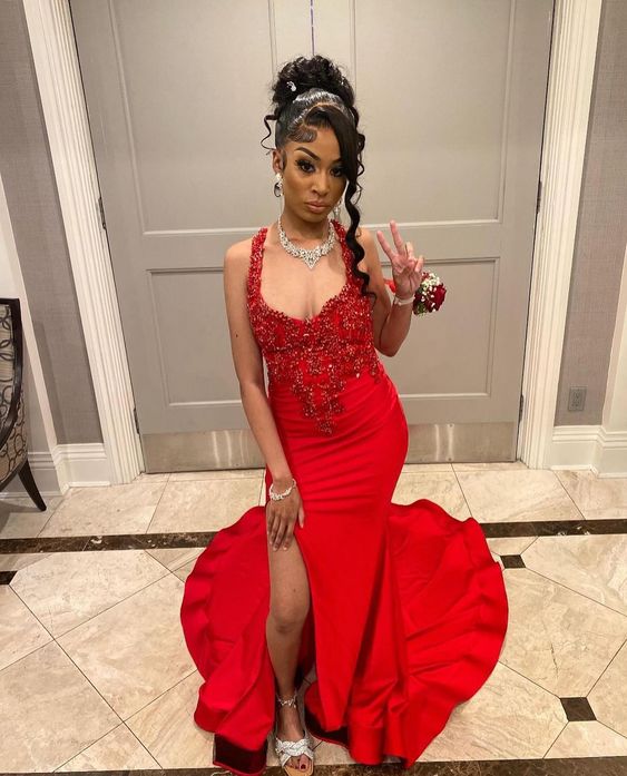 Elegant Dress for Wedding Party Blackgirls Red Prom Dress fg5237 Elegant Dress for Wedding Party Blackgirls Red Prom Dress fg5237