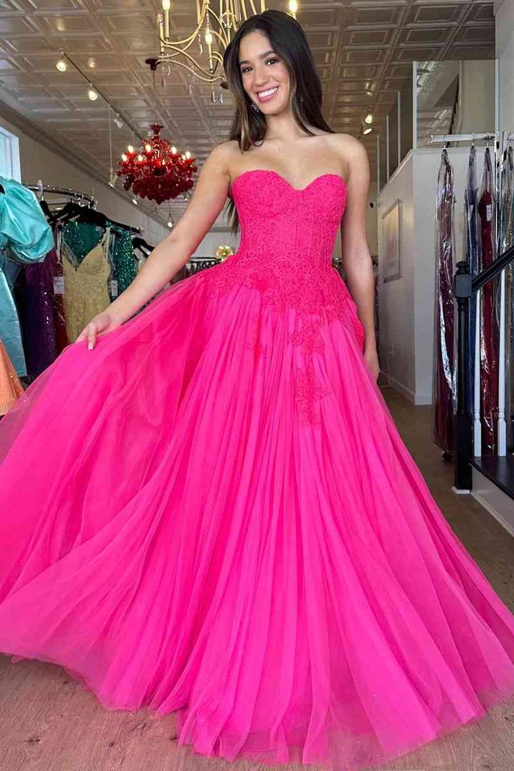 Sweetheart A-Line Long Party Dress with Appliques fg4578