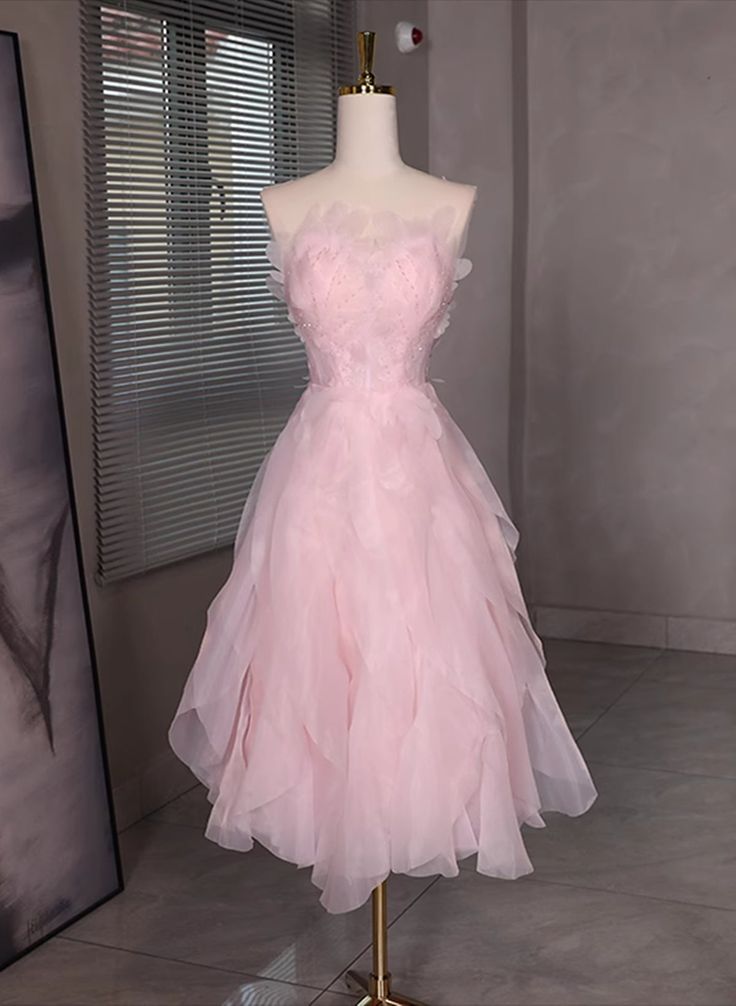 Tulle Beaded Low Back Short Party Dress, Tulle Homecoming Dress fg5228