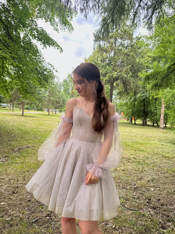 Long Sleeves homecoming Dress Short Prom Dress fg4986 formalgowns Long Sleeves homecoming Dress Short Prom Dress fg4986 formalgowns