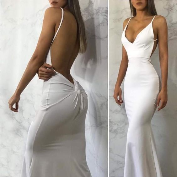 White Mermaid Long Prom Dress New Arrival Sexy Backless Evening Dress formalgowns White Mermaid Long Prom Dress New Arrival Sexy Backless Evening Dress formalgowns