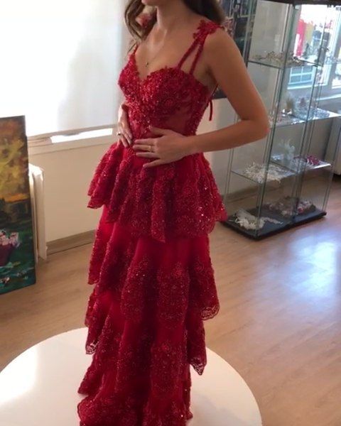 Robe de bal longue rouge, robe de soirée formelle, robe de bal fg4347