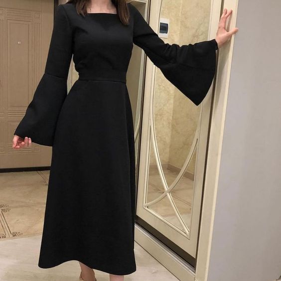 Elegant Black Prom Dresses A Line Ankle Length Party Gown for Women fg formalgowns Elegant Black Prom Dresses A Line Ankle Length Party Gown for Women fg formalgowns
