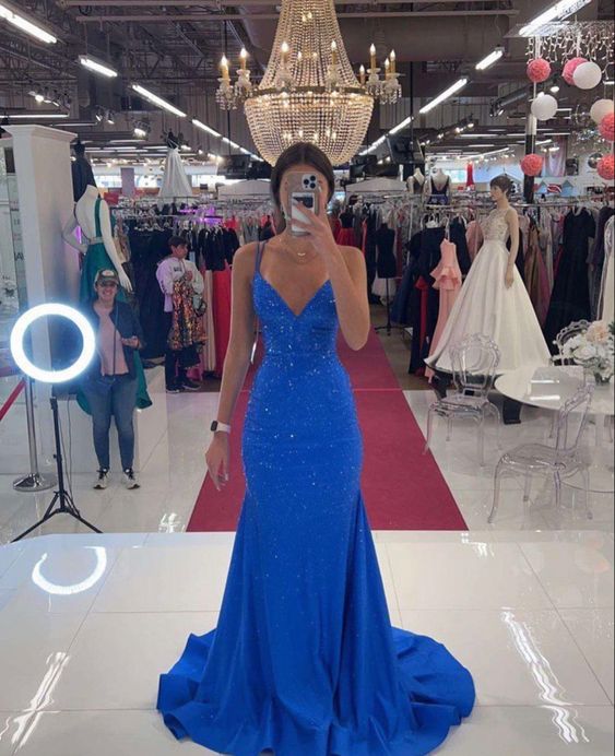 Gorgeous Spaghetti Straps Long Prom Dress fg4711 formalgowns Gorgeous Spaghetti Straps Long Prom Dress fg4711 formalgowns