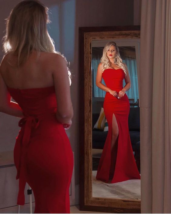 Rote Meerjungfrau-Ballkleider, Abendkleid fg4366