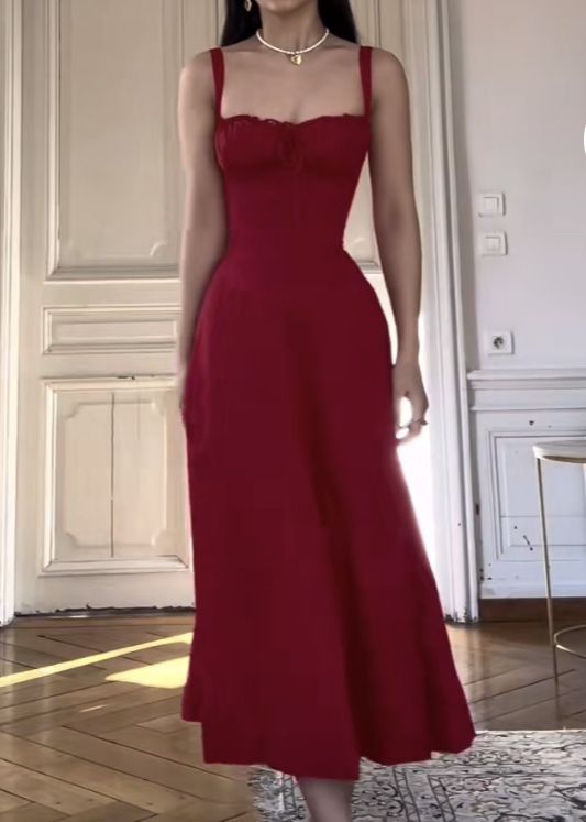 Solid Color Long Dress Sleeveless Party A line Prom Dress fg4866 Solid Color Long Dress Sleeveless Party A line Prom Dress fg4866