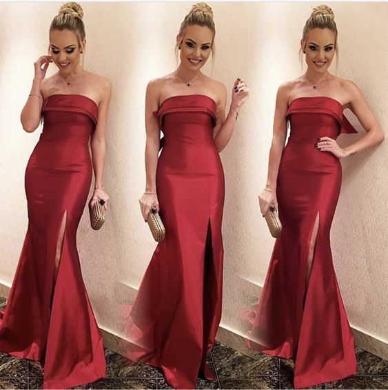 Burgundy Evening Dress Wedding Party Prom Dresses fg4386