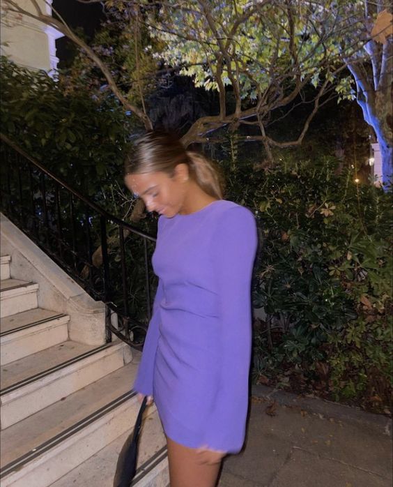 Robe de soirée courte violette, robe de soirée tendance fg4674