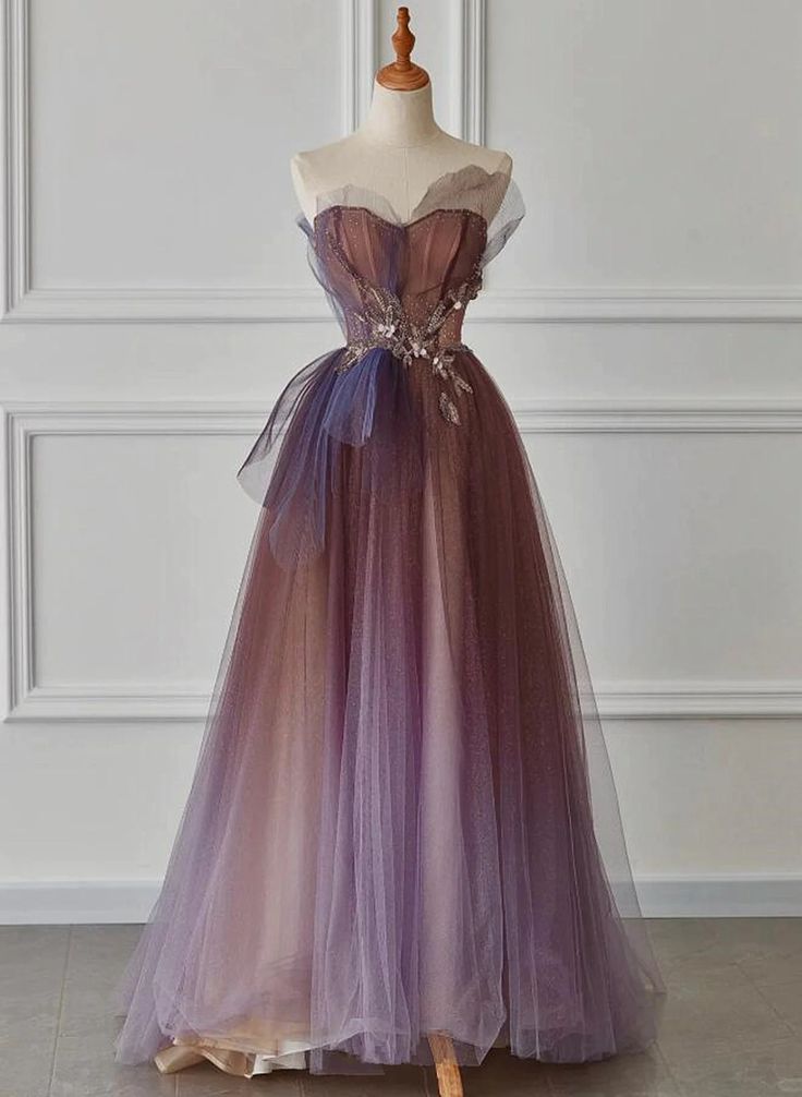 Vintage Elegance Embroidered Tulle A-line Prom Dress fg5187