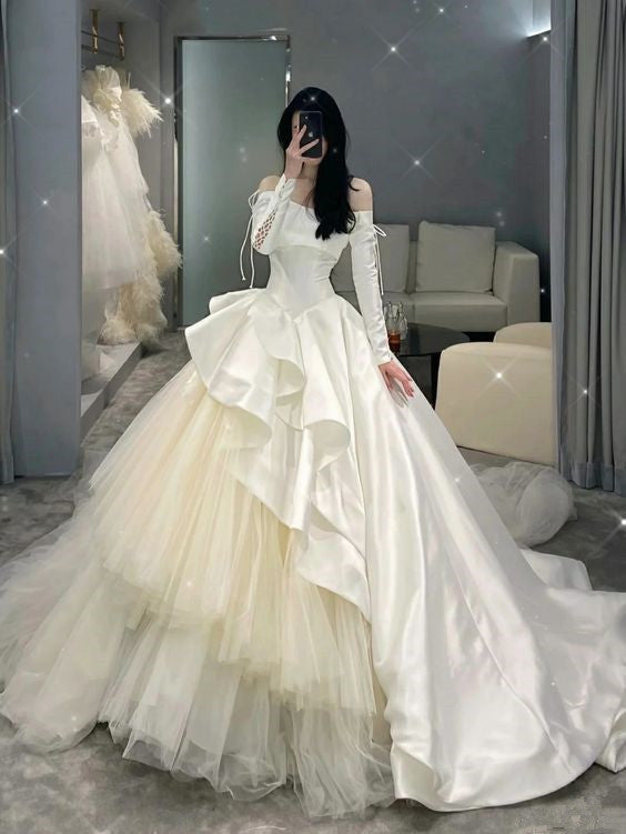 Robe de bal trapèze pour femme, robe de mariée fg4647