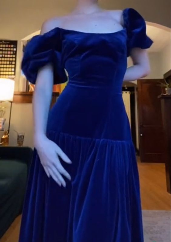 Vintage Blue Prom Dresses Elegant Dress Velvet Prom Gown fg4618 formalgowns Vintage Blue Prom Dresses Elegant Dress Velvet Prom Gown fg4618 formalgowns