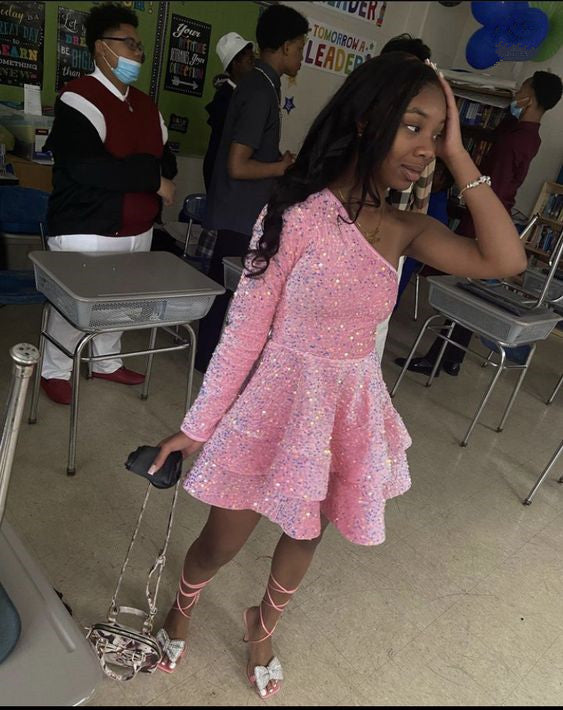 Pink Sequin Short Prom Dresses, Cute Homecoming Dresses fg5268 formalgowns Pink Sequin Short Prom Dresses, Cute Homecoming Dresses fg5268 formalgowns