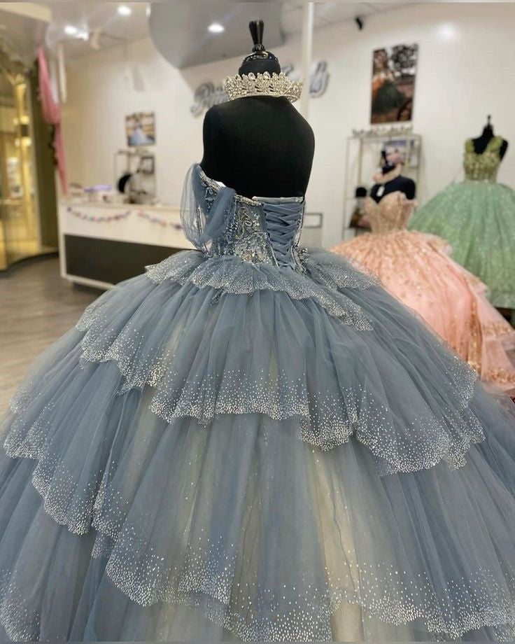 Princesse Quinceanera robes robes de 15 ans bal à lacets doux 16 robe fg5381
