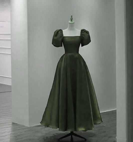 Tüll-Ballkleid, wunderschönes grünes A-Linien-Abend-Partykleid fg4405