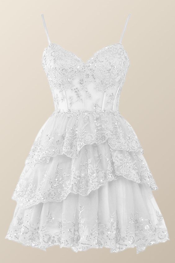 princess dresses for homecoming Straps Navy Appliques Tiered Layered Short Princess Dress Short Homecoming Dresses fg4903