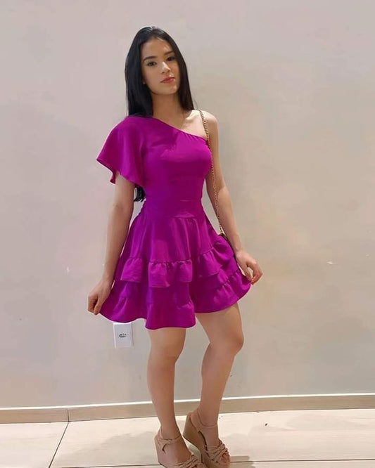 Robe de soirée courte violette fg3618