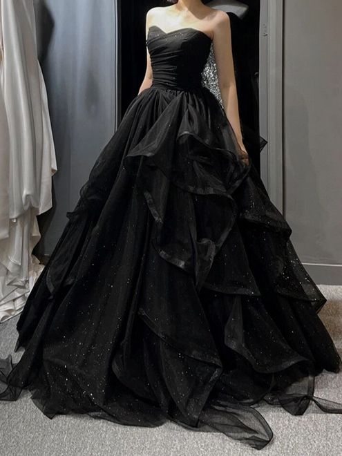 Sleeveless High Waist Irregular Black Prom Dress fg3801 formalgowns Sleeveless High Waist Irregular Black Prom Dress fg3801 formalgowns