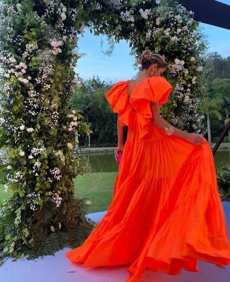 Robe de bal orange pour femmes, robe sexy, robe de soirée élégante, fg1972