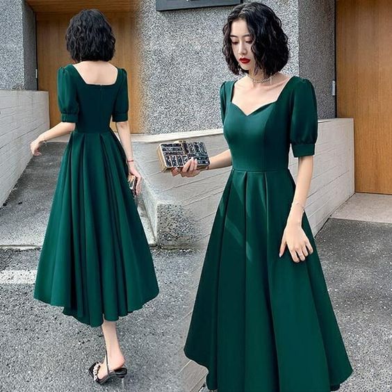 Party Dress Mid-Calf Length Square Neck Evening Dresses fg4120 formalgowns Party Dress Mid-Calf Length Square Neck Evening Dresses fg4120 formalgowns