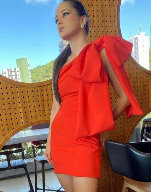 Robe de soirée courte rouge fg3643