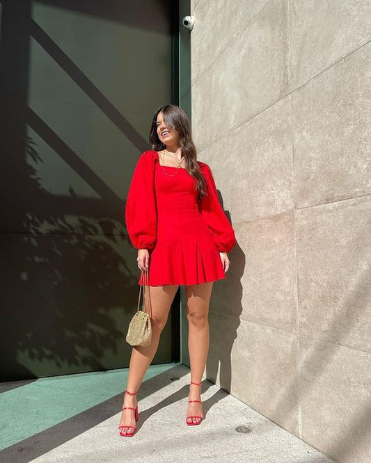 Robe de bal courte rouge fg3397