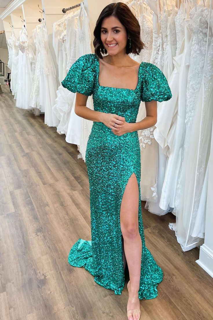 Square Neck Sequin Mermaid Prom Dress fg4034 formalgowns Square Neck Sequin Mermaid Prom Dress fg4034 formalgowns