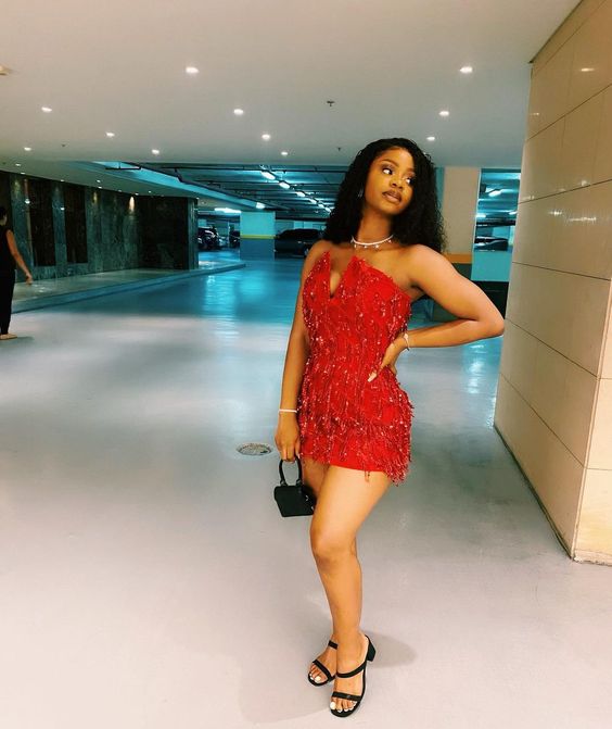 Rotes V-Ausschnitt Homecoming-Kleid, kurzes Partykleid, fg4151