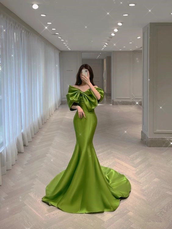 Satin Langes Ballkleid Partykleid Meerjungfrauenkleid fg4143