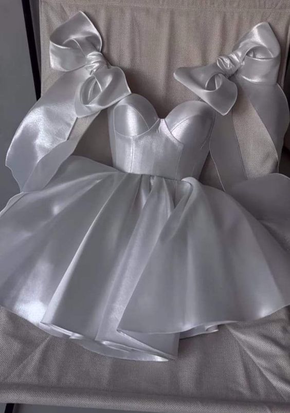 white homecoming dress with bow Off The Shoulder Ruffles A Line White Homecoming Dress -