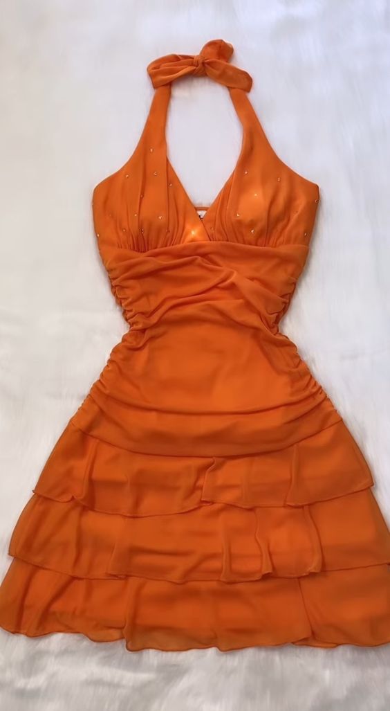 Orange Mini Party Dress Homecoming Dress fg3596 formalgowns Orange Mini Party Dress Homecoming Dress fg3596 formalgowns