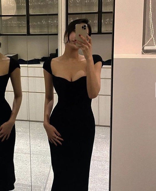 Schwarzes langes Ballkleid Partykleid fg3447