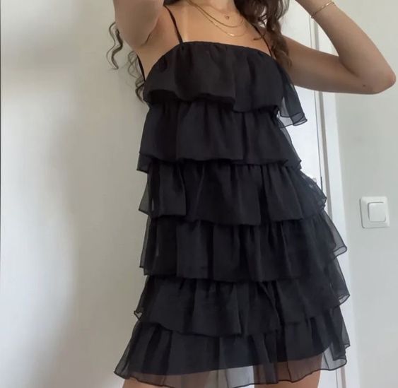 Robe de bal courte noire, robe de soirée fg3446