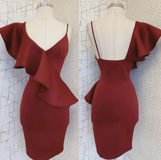 Robe de soirée rouge foncé fg4036