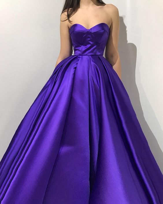 Robe de bal violette élégante, robe de soirée longue fg4065